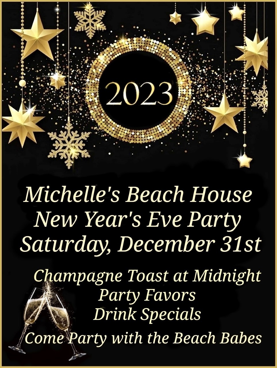 Michelle's Beach House New Year Eve Party Banner